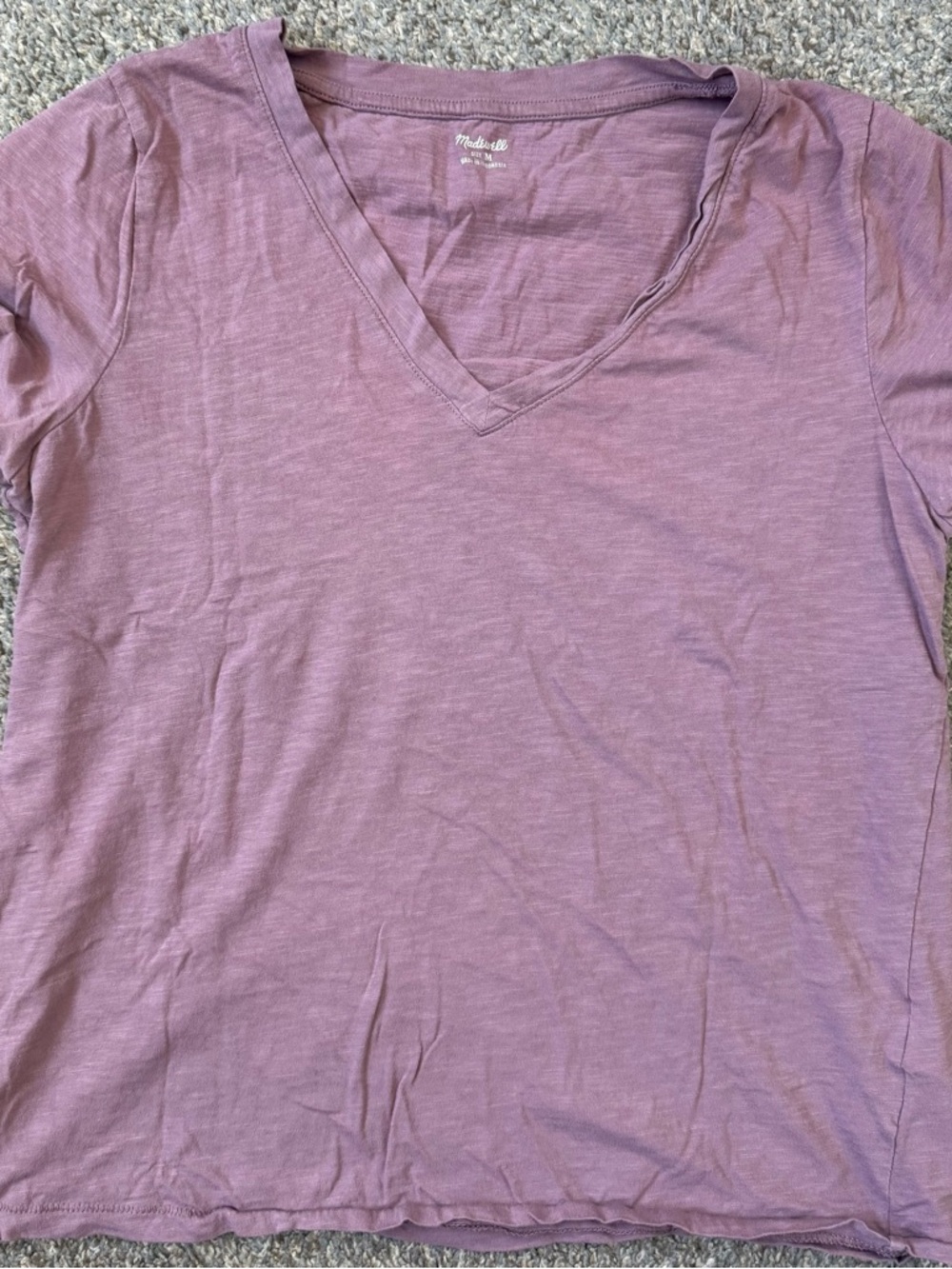 Madewell Lavender V-Neck Short Sleeve Tee